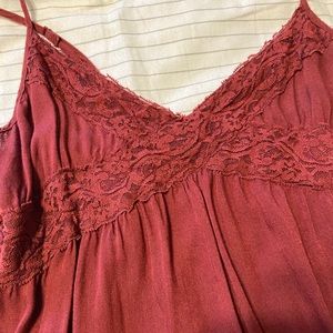 Volcom maroon lace dress